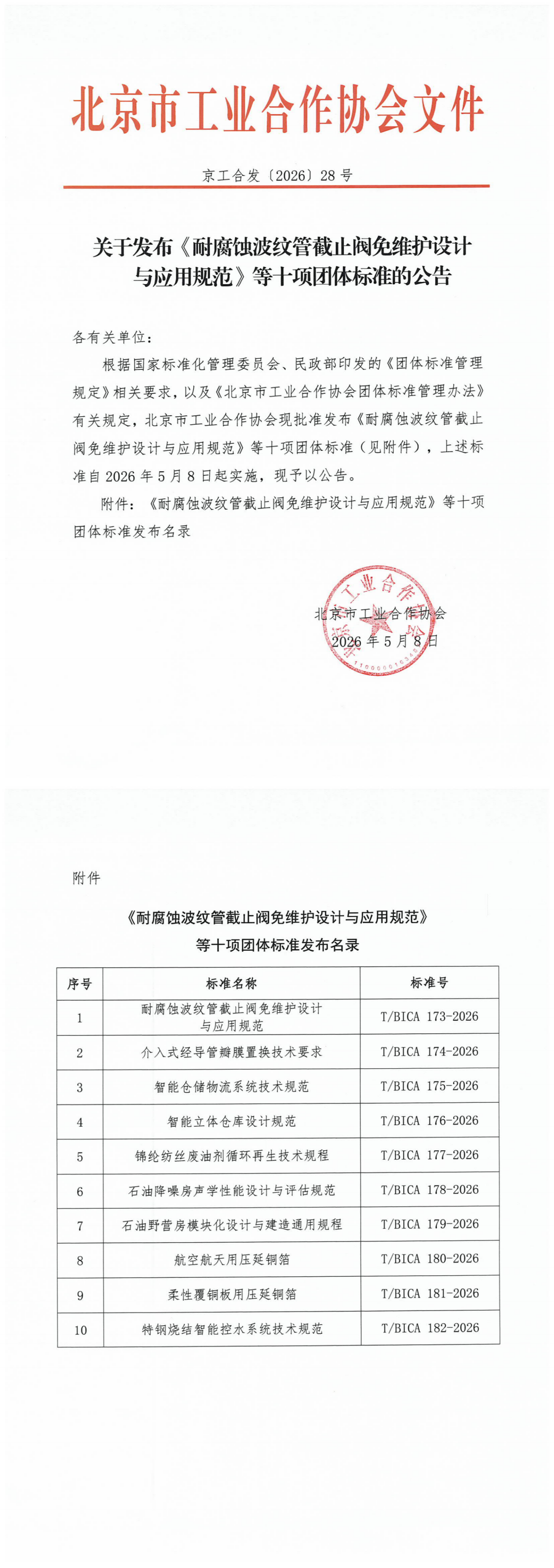 提取自北京市工业合作协会关于发布《耐腐蚀波纹管截止阀免维护设计与应用规范》等十项团体标准的公告.png